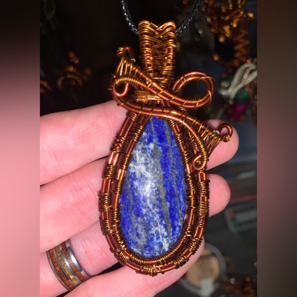 Lapis Lazuli wire wrapped Pendant
